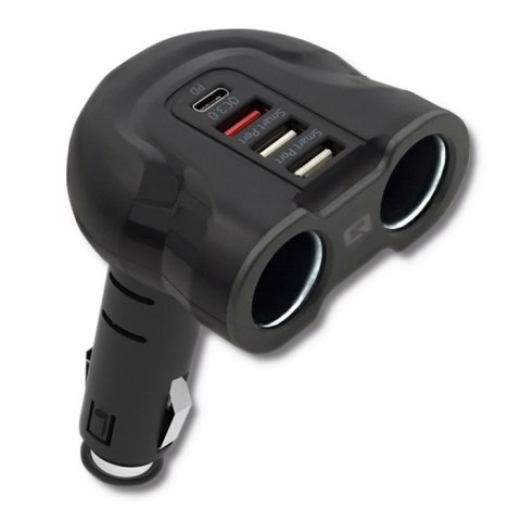 Qoltec Samochodowy rozdzielacz gniazda zapalniczki 12-24V | 52W | 2.4A | 2 x USB | USB QC 3.0 | USB typ C PD | 2 x gniazdo zapal Qoltec Samochodowy rozdzielacz gniazda zapalniczki 12-24V | 52W | 2.4A | 2 x USB | USB QC 3.0 | USB typ C PD | 2 x gniazdo zapal