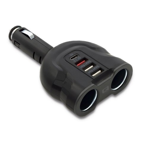 Qoltec Samochodowy rozdzielacz gniazda zapalniczki 12-24V | 52W | 2.4A | 2 x USB | USB QC 3.0 | USB typ C PD | 2 x gniazdo zapal Qoltec Samochodowy rozdzielacz gniazda zapalniczki 12-24V | 52W | 2.4A | 2 x USB | USB QC 3.0 | USB typ C PD | 2 x gniazdo zapal