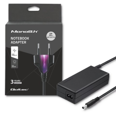 Qoltec Zasilacz do laptopa Dell 45W | 19.5V | 2.31A | 4.5*3.0+pin | +kabel zasilający Qoltec Zasilacz do laptopa Dell 45W | 19.5V | 2.31A | 4.5*3.0+pin | +kabel zasilający