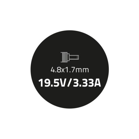 Qoltec Zasilacz do laptopa HP 65W | 19.5V | 3.33A | 4.8*1.7 | +kabel zasilający Qoltec Zasilacz do laptopa HP 65W | 19.5V | 3.33A | 4.8*1.7 | +kabel zasilający