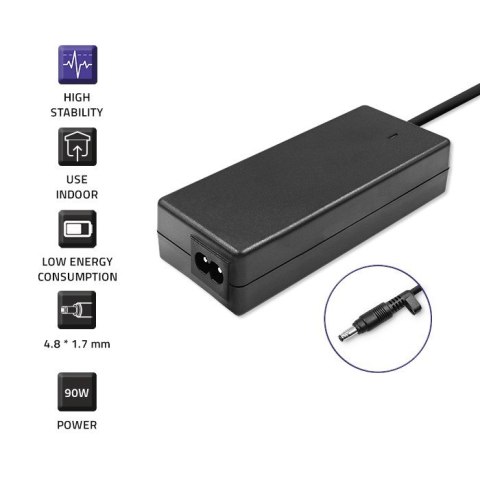 Qoltec Zasilacz do laptopa HP Compaq 90W | 19V | 4.74A | 4.8*1.7 | +kabel zasilający Qoltec Zasilacz do laptopa HP Compaq 90W | 19V | 4.74A | 4.8*1.7 | +kabel zasilający