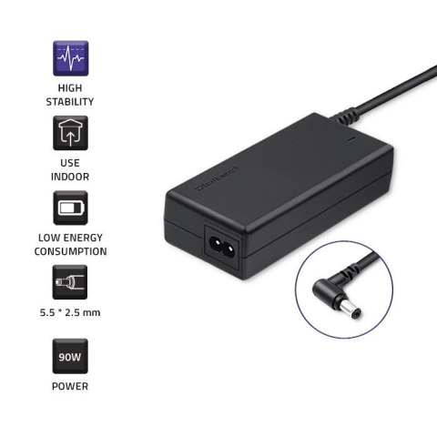 Qoltec Zasilacz do laptopa Toshiba 90W | 19V | 4.9A | 5.5*2.5 | +kabel zasilający Qoltec Zasilacz do laptopa Toshiba 90W | 19V | 4.9A | 5.5*2.5 | +kabel zasilający