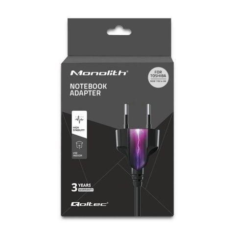 Qoltec Zasilacz do laptopa Toshiba 90W | 19V | 4.9A | 5.5*2.5 | +kabel zasilający Qoltec Zasilacz do laptopa Toshiba 90W | 19V | 4.9A | 5.5*2.5 | +kabel zasilający