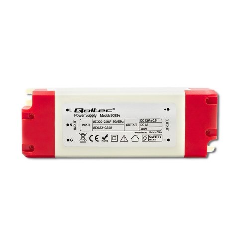 Qoltec Zasilacz impulsowy LED IP20 | 48W | 12V | 4A Qoltec Zasilacz impulsowy LED IP20 | 48W | 12V | 4A