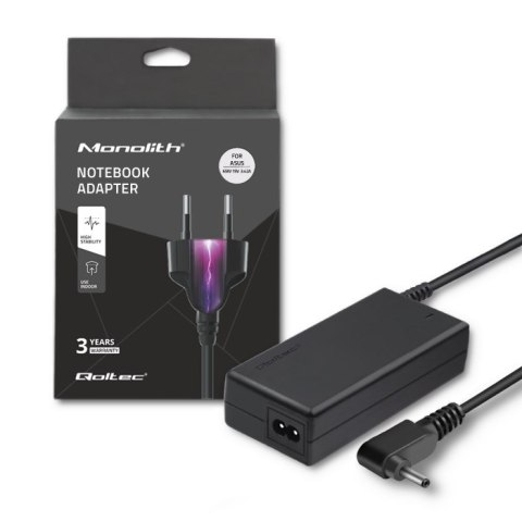 Qoltec Zasilacz laptopa do Asus 65W | 19V | 3.42A | 4.0*1.35 | +kabel zasilający Qoltec Zasilacz laptopa do Asus 65W | 19V | 3.42A | 4.0*1.35 | +kabel zasilający
