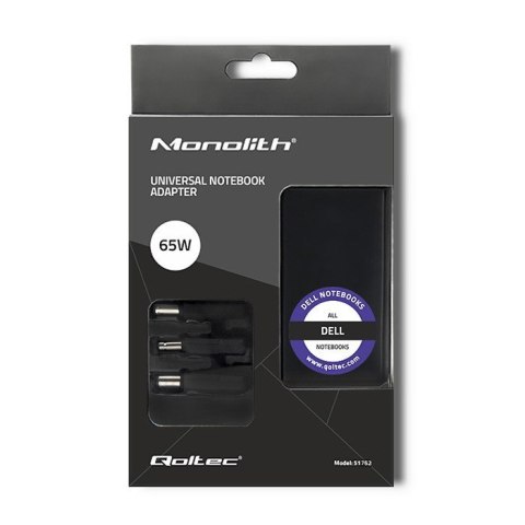 Qoltec Zasilacz specjalizowany do Dell 65W | 3 wtyczki| +kabel zasilający Qoltec Zasilacz specjalizowany do Dell 65W | 3 wtyczki| +kabel zasilający