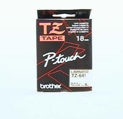 TZE-641 LAMINATED TAPE 18MM 8M/BLACK ON YELLOW