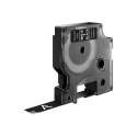 D1-TAPE 12MM X 7M/WHITE ON BLACK