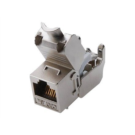 Moduł (gniazdo) keystone RJ45 (8P8C) kat.6A, STP, ekranowany, beznarzędziowy, stalowy Moduł (gniazdo) keystone RJ45 (8P8C) kat.6A, STP, ekranowany, beznarzędziowy, stalowy