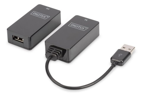 Przedłużacz USB 1.1po skrętce Cat.5e/6 UTP/SFP do 45m, czarny, 20cm Przedłużacz USB 1.1po skrętce Cat.5e/6 UTP/SFP do 45m, czarny, 20cm