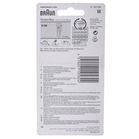 Zestaw wymienny do folii i noża Braun WaterFlex 51B Zestaw wymienny do folii i noża Braun WaterFlex 51B