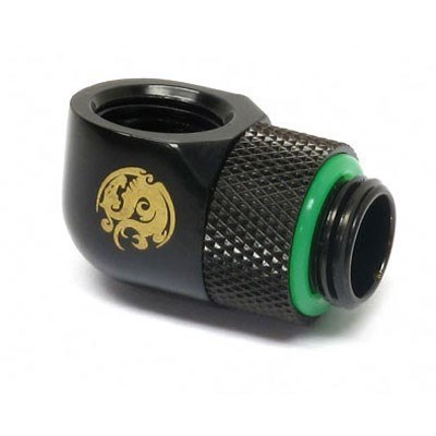 Bitspower Adapter 90 stopni G1/4 cala żeńskiego na G1/4 cala żeńskiego - obrotowy, czarny mat Bitspower Adapter 90 stopni G1/4 cala żeńskiego na G1/4 cala żeńskiego - obrotowy, czarny mat