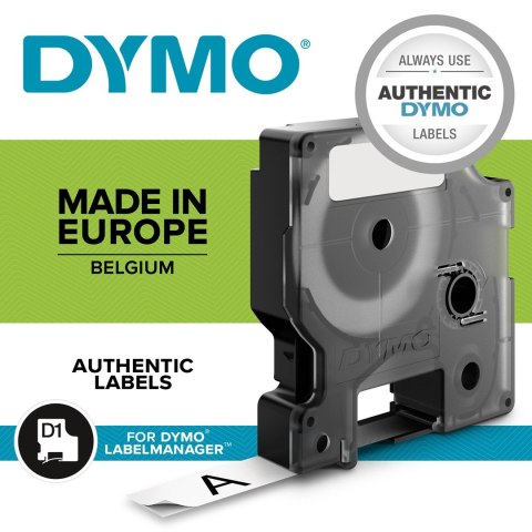D1-TAPE 12MM X 7M/WHITE ON BLACK D1-TAPE 12MM X 7M/WHITE ON BLACK