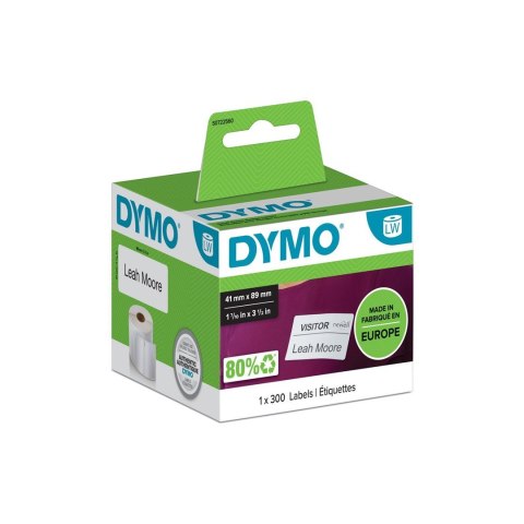 LW-LABELS 41X 89MM NAME BADGE/WHITE 1X 300 PCS LW-LABELS 41X 89MM NAME BADGE/WHITE 1X 300 PCS