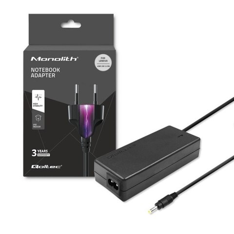 Qoltec Zasilacz do laptopa Lenovo 45W | 20V | 2.25A | 4.0*1.7 | +kabel zasilający Qoltec Zasilacz do laptopa Lenovo 45W | 20V | 2.25A | 4.0*1.7 | +kabel zasilający