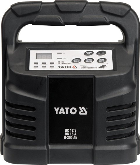 YATO PROSTOWNIK ELEKTRONICZNY 12V 15A 6-200Ah MOKRY/ŻELOWY/AGM 8303 YATO PROSTOWNIK ELEKTRONICZNY 12V 15A 6-200Ah MOKRY/ŻELOWY/AGM 8303