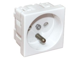 Gniazdo elektryczne 45x45, białe - 2P+Z ALANTEC