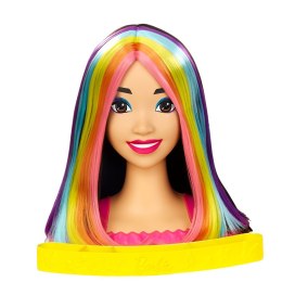 Barbie Głowa do stylizacji Neonowa tęcza Czarne włosy HMD81 MATTEL