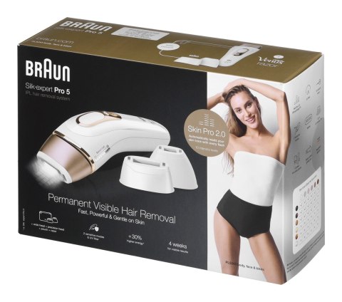 Braun Silk-expert Pro 5 PL5243, Gold, White, Intense pulsed light (IPL), AC, 100 - 240 V, Box Braun Silk-expert Pro 5 PL5243, Gold, White, Intense pulsed light (IPL), AC, 100 - 240 V, Box