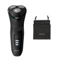 Philips 3000 series Shaver series 3000 S3233/52 Wet or dry electric shaver with handy travel pouch, Rotation shaver, Black, Char