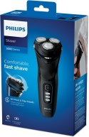 Philips 3000 series Shaver series 3000 S3233/52 Wet or dry electric shaver with handy travel pouch, Rotation shaver, Black, Char