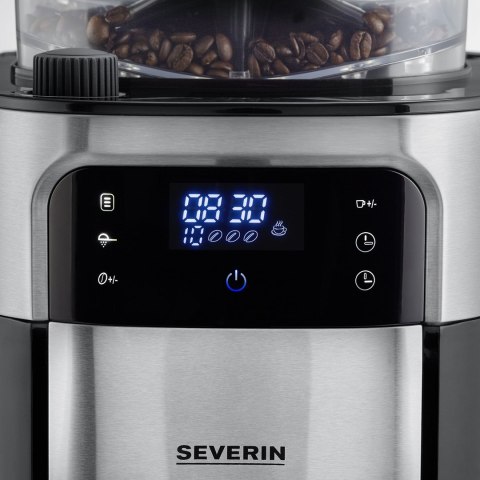 Severin KA 4813, Drip coffee maker, Coffee beans, Ground coffee, Built-in grinder, 1000 W, Black, Stainless steel Severin KA 4813, Drip coffee maker, Coffee beans, Ground coffee, Built-in grinder, 1000 W, Black, Stainless steel