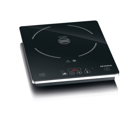 Severin KP 1071, Black, Countertop, Zone induction hob, Glass-ceramic, 1 zone(s), 1 zone(s)