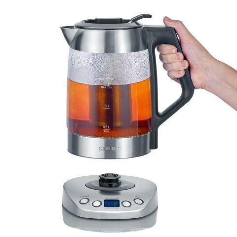 Severin WK 3479, 1.7 L, 3000 W, Black, Stainless steel, Glass, Stainless steel, Adjustable thermostat, Water level indicator Severin WK 3479, 1.7 L, 3000 W, Black, Stainless steel, Glass, Stainless steel, Adjustable thermostat, Water level indicator