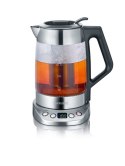 Severin WK 3479, 1.7 L, 3000 W, Black, Stainless steel, Glass, Stainless steel, Adjustable thermostat, Water level indicator