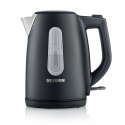 Severin WK 9553, 1 L, 2200 W, Black, Plastic, Stainless steel, Water level indicator, Overheat protection