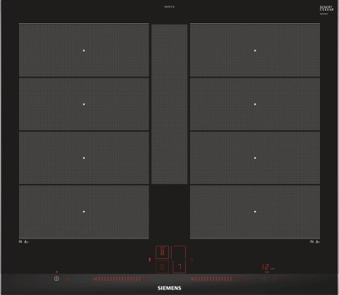 Siemens EX675LYC1E, Black, Stainless steel, Built-in, Zone induction hob, Glass-ceramic, 4 zone(s), 4 zone(s)