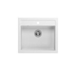 Zlewozmywak granitowy QUADRON BILL 110 biały wpuszczany + syfon save space