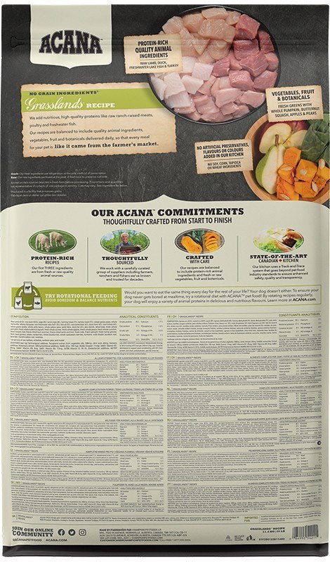 Acana Grasslands Highest Protein 11,4 Kg Acana Grasslands Highest Protein 11,4 Kg