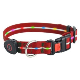 DOGGYVILLAGE OBROŻA Z KOLOROWĄ ILUMINACJĄ LED CZERWONA MT7115