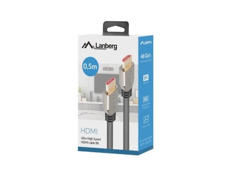 LANBERG KABEL HDMI M/M V2.1 0.5M 8K 60HZ CA-HDMI-30CU-0005-BK LANBERG KABEL HDMI M/M V2.1 0.5M 8K 60HZ CA-HDMI-30CU-0005-BK