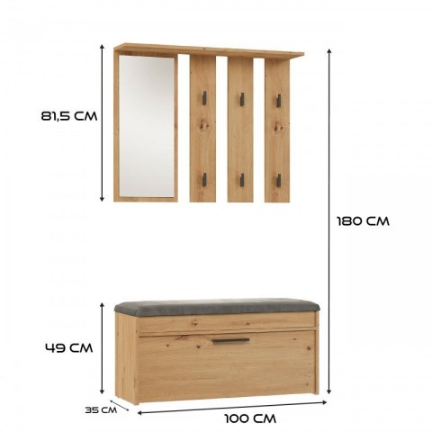 Garderoba PARMA 100x35xH180 artisan Garderoba PARMA 100x35xH180 artisan