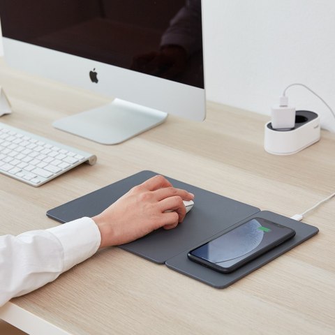 POUT Splitted mouse pad with high-speed charging HANDS 3 SPLIT dust gray, Grey, Monochromatic, ABS synthetics, Polyurethane, USB POUT Splitted mouse pad with high-speed charging HANDS 3 SPLIT dust gray, Grey, Monochromatic, ABS synthetics, Polyurethane, USB