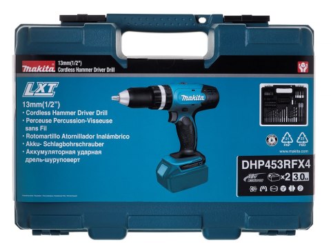 Screwdriver - drill with rechargeable battery 18V 2X3.0Ah DHP453RFX