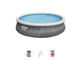 Bestway 57372, 12362 L, Inflatable pool, Adult & Child, Ladder, Grey, 38.8 kg