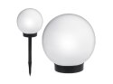 Solarna lampa wolnostojąca ogrodowa GreenBlue, kula 15x15x48cm, bialy LED, GB121
