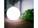Solarna lampa wolnostojąca ogrodowa GreenBlue, kula 15x15x48cm, bialy LED, GB121
