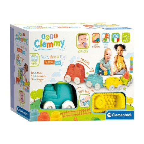 Clementoni Clemmy Pociąg klocki sensoryczne 17424 Clementoni Clemmy Pociąg klocki sensoryczne 17424