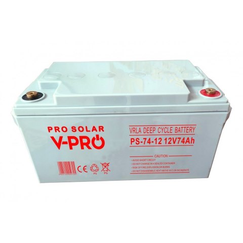 VOLT AKUMULATOR VOLT POLSKA DEEP CYCLE VPRO SOLAR 12V 74Ah VRLA BEZOBSŁUGOWY VOLT AKUMULATOR VOLT POLSKA DEEP CYCLE VPRO SOLAR 12V 74Ah VRLA BEZOBSŁUGOWY