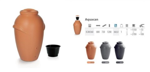 POJEMNIK NA DESZCZÓWKĘ AQUACAN SZARY 360L POJEMNIK NA DESZCZÓWKĘ AQUACAN SZARY 360L
