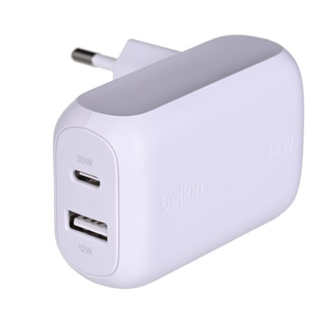 BELKIN PODWÓJNA ŁADOWARKA SIECIOWA USB-C USB-A 42W BELKIN PODWÓJNA ŁADOWARKA SIECIOWA USB-C USB-A 42W