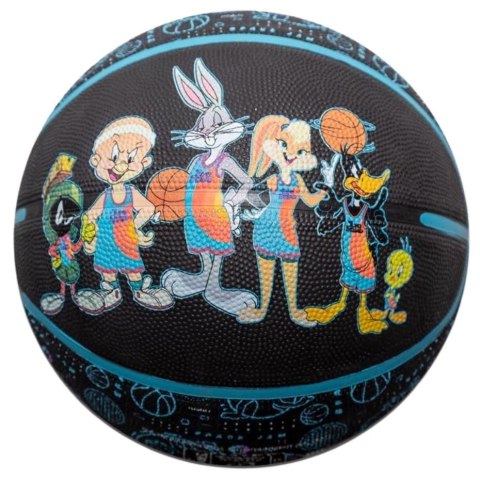 Piłka do koszykówki Spalding Space Jam Tune Squad Roster czarno-niebieska '7 84582Z Piłka do koszykówki Spalding Space Jam Tune Squad Roster czarno-niebieska '7 84582Z