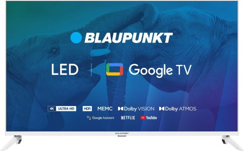 TV 43" Blaupunkt 43UBG6010S 4K Ultra HD LED, GoogleTV, Dolby Atmos, WiFi 2,4-5GHz, BT, biały TV 43" Blaupunkt 43UBG6010S 4K Ultra HD LED, GoogleTV, Dolby Atmos, WiFi 2,4-5GHz, BT, biały