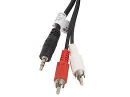 Kabel Lanberg CA-MJRC-10CC-0050-BK (Mini Jack M - 2x Cinch M; 5m; kolor czarny)