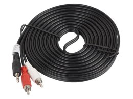Kabel Lanberg CA-MJRC-10CC-0050-BK (Mini Jack M - 2x Cinch M; 5m; kolor czarny)