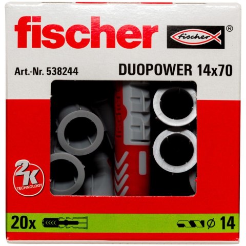 Mocowanie uniwersalne Fischer DUOPOWER 14X70 (wersja długa) 20szt. Mocowanie uniwersalne Fischer DUOPOWER 14X70 (wersja długa) 20szt.